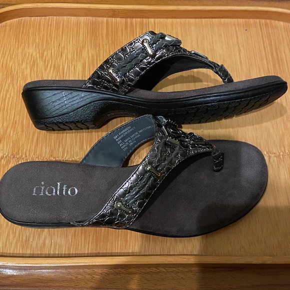 Rialto Pewter Embellished Sandals - Picture 3 of 4